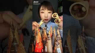 Mukbang ice cream cone  mukbang chinese eating show #mukbangchinesefood #mukbangindonesia #ice