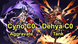 Dehya C0 & Ganyu C0 - Cyno C0 Aggravate spiral abyss 3 5 floor 12 genshin impact