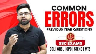 ️ Previous Year Common Errors for SSC Exams  English For SSC CGL CHSL CPO MTS  Tarun Grover