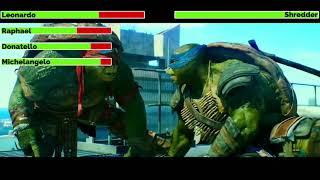 Teenage Mutant Ninja Turtles 2014 Final Battle with healthbars