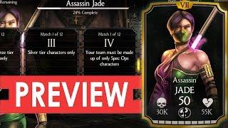 ASSASSIN JADE Challenge Requirements and BOSS BATTLE Preview. Mortal Kombat X Mobile.