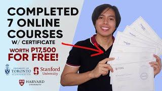 Completed 7 Online Courses with Certification for FREE  by Inyi Yruma