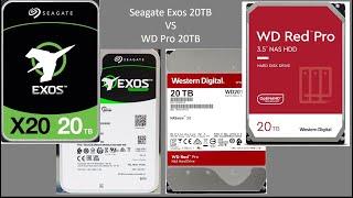 Seagate Exos X20 vs WD Red Pro 20TB HDDs