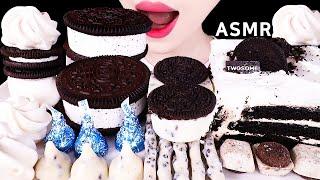 ASMR OREO CHOCOLATE ICE CREAM CAKE MARSHMALLOW MERINGUE COOKIES EATING SOUNDS MUKBANG 오레오초콜릿먹방