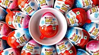 Yummy kinder surprise egg toys opening - A lot of kinder joy chocolate ASMR