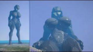 SFM Giantess Female Halo Tech suit Buttcrush