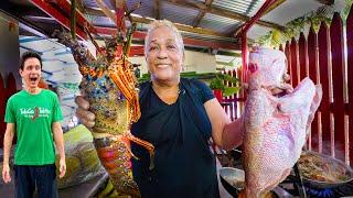 Trinidad’s Seafood Queen  LOBSTER MOUNTAIN + Breadfruit Oil Down in Toco Trinidad