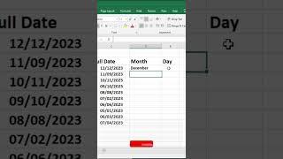 Get Month and Days from dates in excel #excel