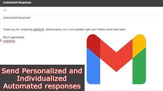 Create Individual Automated Responses on GMail  Filters