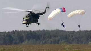 Mi-8AMTSh and novice paratroopers. Ryazan - Protasovo Happy Victory Day on May 9