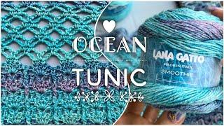 Хит  Эксклюзивная туника «OCEAN» ПОДРОБНЫЙ МАСТЕР-КЛАСС How to crochet elegant tunic