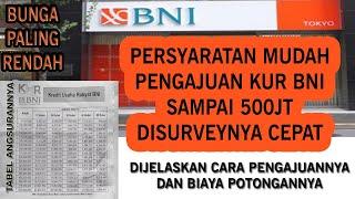 PERSYARATAN MUDAH DAN CARA PENGAJUAN KUR BNI 500JT  TABEL ANGSURAN KUR SAMPAI 500JT BUNGA TERENDAH