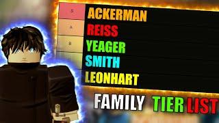 MOST ACCURATE AOT REVOLUTION FAMILY TIER LIST  ROBLOX