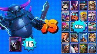 PEKKA Nv16 vs TODAS LAS CARTAS AL MÍNIMO  Clash Royale