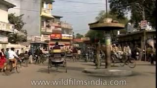 Gorakhpur Uttar Pradesh pedestrians and traffic from the 1980s