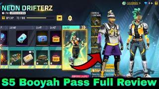 BOOYAH PASS SEASON 5 FULL REVIEW  FREE FIRE BOOYAH PASS  NEW BOOYAH PASS BUNDLE