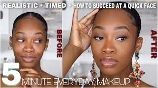 Realistic 5 MINUTE Everyday MAKEUP *TIMED* + How to Succeed at a Quick Face Every Time  Maya Galore