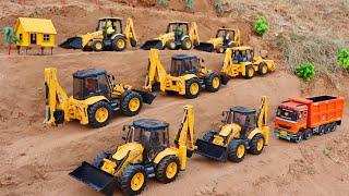 Jcb 5cx backhoe parking video  tractor trolley video  jcb 3dx  jcb cartoon video