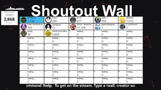Shoutout wall live stream