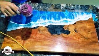 A Epoxy Ocean Table  Resin Art  Dak Woodworking