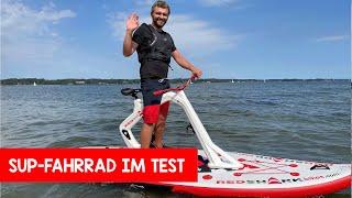 Radeln über Wasser So schlägt sich das Fahrrad-SUP von Red Shark Bike im ersten Versuch