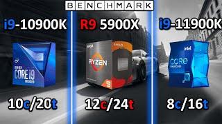 Intel i9-10900k vs Ryzen 5900X vs i9-11900K  Test in 8 Games  Which is the BEST?