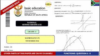 Functions November 2024 Grade 12 Mathematics Paper 1 Question 4 - 6