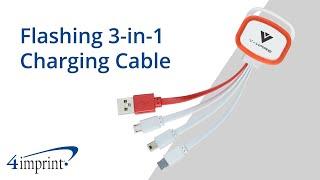 Flashing 3 in 1 Charging Cable - Promotional Products by 4imprint