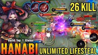 26 Kills Unli Lifesteal Build Hanabi with Brutal DMG - Build Top 1 Global Hanabi  MLBB