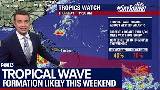 Tropical wave in Atlantic likely to become depression or storm this weekend