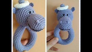 погремушка вязаная бегемот крючком Мастер-класс amigurumi crochet beanbag hippo