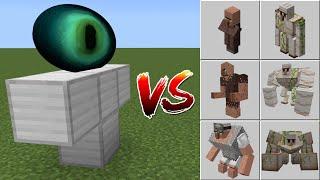 The Eye of Ender Golem vs Villagers and Iron Golems