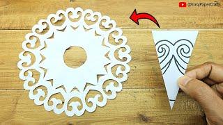 Love Shape Paper Cutting Design  How to Make Paper Snowflake Easy  Easy Paper Crafts