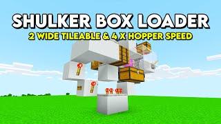 Best 2 Wide Tileable Shulker Box Loader - 4 x Hopper Speed in Minecraft Bedrock 1.21