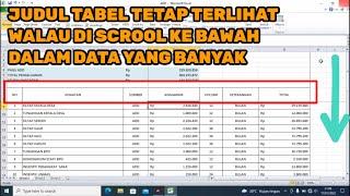 Cara agar judul tabel tetap terlihat walau di scrool kebawah dalam data yang banyak excel