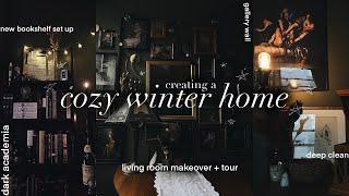 creating a cozy winter home ︎ cleaning decorating living room tour ︎ no.036