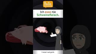 Ich esse nie Schweinefleisch. Ich bin Muslimin.  Deutsch lernen A1  @hallodeutschschule