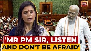 Mahua Moitra Requests PM Modi To Listen To Her As He Leaves Parliament When She Started Speaking