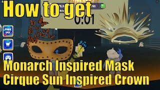 How to get Cirque Sun Inspired Crown & Monarch Inspired Mask in Cirque Du Soleil Tycoon  FREE UGC