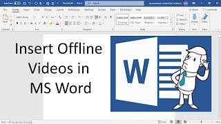 Insert Offline Video In MS Word  2022 Method  MP4 3GP WMV AVI FLV videos in MS word