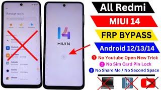 Xiaomi Redmi Miui 14 Frp Bypass Android 1314 Without Second Space  Remove Frp Lock Without Pc 2024