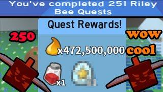 I completed 250 Gifted Riley Bee quests  Bee Swarm Simulator Beesmas