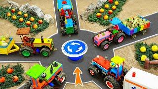 DIY tractor making mini Traffic roundabout  how to make Ambulance Transports Patient project