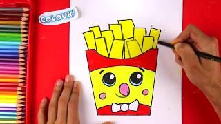How to Draw Cute Cartoon French Fries Step by Step