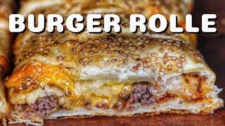 Wer BURGER mag wird diese CHEESEBURGER BLÄTTERTEIGROLLE lieben - deutsches BBQ-Video - 0815BBQ