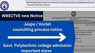 Wbsctve new notice Jexpo voclet polytechnic important dates councilling process notice