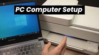 How to Setup PC Computer With HP Envy 6400 Series Printer 6452e  6455e 6400e..  Over Wi-Fi