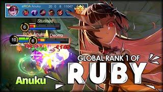 9 Minutes 20 Kills Mecha Maiden Non-stop Hunting Anuku Global Rank 1 Ruby - MLBB