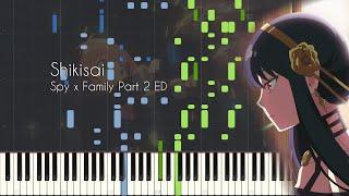 FULL Shikisai - SPY×FAMILY Part 2 ED - Piano Arrangement Synthesia