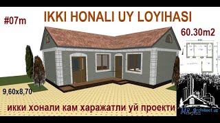 IKKI HONALI KAM HARJLI UY LOYIXASI ZAMONAVIY IKKI HONALI UY PROEKTI @mr architect uzИкки Хонали уй